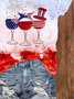 America Flag Regular Fit Cotton Casual T-Shirt
