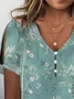 V Neck Cotton Regular Fit Simple T-Shirt