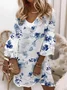 V Neck Loose Floral Vintage Dress