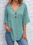 V Neck Regular Fit Casual T-Shirt