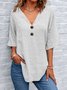 V Neck Regular Fit Casual T-Shirt