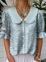 Loose Casual Shawl Collar Floral Shirt