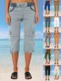 Women's  Elastic Waist H-Line Wide Leg Pants Daily Going Out Pants Black Casual Pocket Stitching Plain Summer Pants