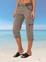 Women's  Elastic Waist H-Line Wide Leg Pants Daily Going Out Pants Black Casual Pocket Stitching Plain Summer Pants