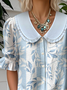 Shawl Collar Casual Multicolor Block Loose Shirt