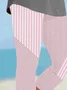 Women's Striped Print Casual Leggings