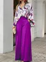 Women's Printing Striped Daily Going Out Two-Piece Set Green Casual Summer Top With Pants Matching Set