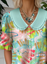 Shawl Collar Simple Gradient Pattern Shirt