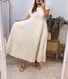 Women's Short Sleeve Summer Yellow Plain Split Joint Crew Neck Daily Going Out Vintage Maxi A-Line T-Shirt Oversized Dress