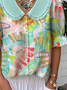 Shawl Collar Simple Gradient Pattern Shirt