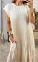 Women's Short Sleeve Summer Yellow Plain Split Joint Crew Neck Daily Going Out Vintage Maxi A-Line T-Shirt Oversized Dress