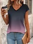 Women's Gradient Printed Casual V-Neck Short Sleeve T-Shirt