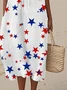 Cotton Vacation Regular Fit Crew Neck Dress With No