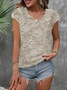 Women's Floral Print Casual V-Neck Short Sleeve T-Shirt