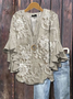 Women's Floral Ruffle Sleeve Top