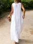Casual Plain V Neck Maxi Dress