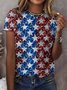 Women's Independence Day Printed Short-Sleeved T-Shirt