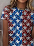 Women's Independence Day Printed Short-Sleeved T-Shirt
