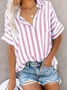 Casual Striped Shirt Collar Shirt