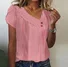 Women's Short Sleeve T-shirt Summer Green Plain Buckle Asymmetrical Daily Going Out Casual Top