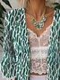 Casual 3/4 Sleeve Cotton Floral Cape Jacket