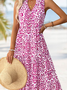 Casual Loose Notched Buckle Dress