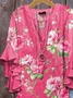 Women's Floral Ruffle Sleeve Top