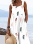 Vacation Feather Pattern Jumpsuit