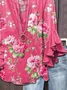 Women's Floral Ruffle Sleeve Top