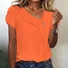 Women's Short Sleeve T-shirt Summer Green Plain Buckle Asymmetrical Daily Going Out Casual Top