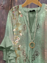 Women's Floral Ruffle Sleeve Top