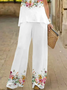Women's Floral Print Casual Vest and Pants Two-Piece Set