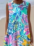 Regular Fit Crew Neck Painting Casual Dress With No