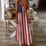 Women's Vintage Independence Day Flag Floral Patch Tank Dress