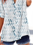 Women's Geometric Print Casual Short Sleeve Shirt