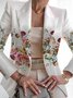 Women's Fashion Print Retro Design Suit Slim Fit Suit Blazer