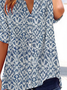 Women's Abstract Print Casual Short Sleeve Shirt