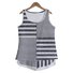 Simple Loose Striped Crew Neck Two-Piece Set