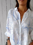 Floral Shirt Collar Loose Casual Shirt
