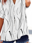 Women's Striped Printed Casual Short Sleeve Shirt