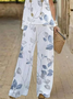 Women's Floral Print Casual Vest and Pants Two-Piece Set