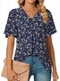 Cotton V Neck Casual Shirt