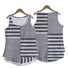 Simple Loose Striped Crew Neck Two-Piece Set