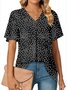 Floral Cotton V Neck Casual Shirt