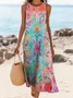 Cotton Floral Vacation Dress With No