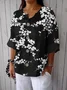 Casual Stand Collar Loose Linen Blend Shirt