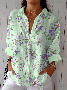 Loose Casual Botanical Pattern Shirt