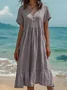 Cotton Urban V Neck Dress With No