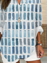 Women's Geometric Print V-Neck Casual Shirt