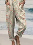 Cotton And Linen Square Neck Boho Jumpsuit
